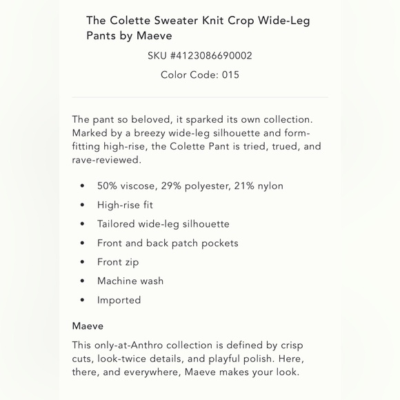 Maeve the Colette Sweater Knit Pants in Animal Intarsia NWT XL - Picture 9 of 9